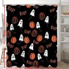 Paaaawaters 1PCS Halloween Cartoon Pumpkin Flower Print Shower Curtains Set, Waterproof Shower Curtain With Hooks - 3 of 4