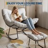 Outdoor Papasan Rocking Chair with Footrest, Oversized Lounge Chair with Ottoman and Sturdy Metal Frame, Patio Rattan Egg Rocker for Balcony - 4 of 4