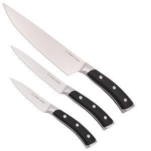 Dura Living® Elite Series 3-Piece Kitchen Knife Set in Black - 1 of 4