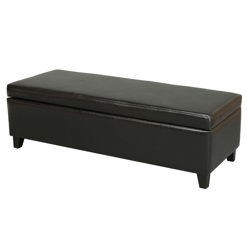York Bonded Leather Storage Ottoman Bench - Christopher Knight Home, 1 of 7