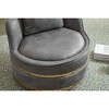 Velvet 360-degree Swivel Barrel Chair with Padded Seat and Stainless Steel Base - 2 of 4