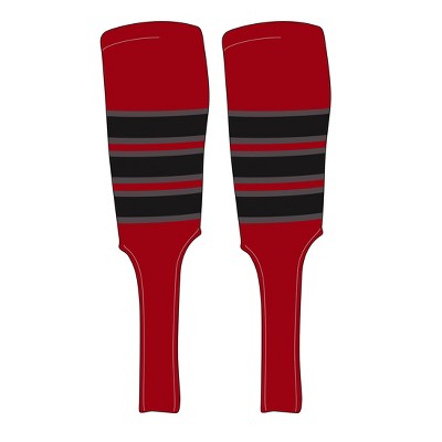 MK Socks Traditional Baseball Stirrups Pattern C-9 Red, Graphite, Black (L)
