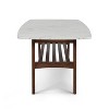 The Bianco Collection Laura 43" Rectangular Italian Carrara White Marble Coffee Table - 3 of 4