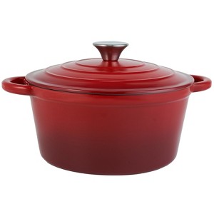 SEVOBAL Pots and Pans 4.5 Quart Enameled Dutch Oven Pot with Lid, Cast Iron Dutch Oven Non-stick Enamel Coated Cookware, Red, 10.63"*9.45"*3.94" - 1 of 4