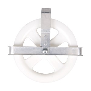Clothesline Pulley, Durable PP Wheel with UV Protection, Zinc-Plated Metal Frame, Silver and White - 1 of 4