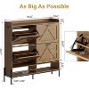 Whizmax 4-Drawer Shoe Cabinet, Freestanding Entryway Organizer with Flip-Up Doors, Metal Legs, Narrow Shoe Rack for Dry/Wet Separation Storage - 2 of 4