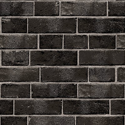 Tempaper Brick Self-Adhesive Removable Wallpaper Black