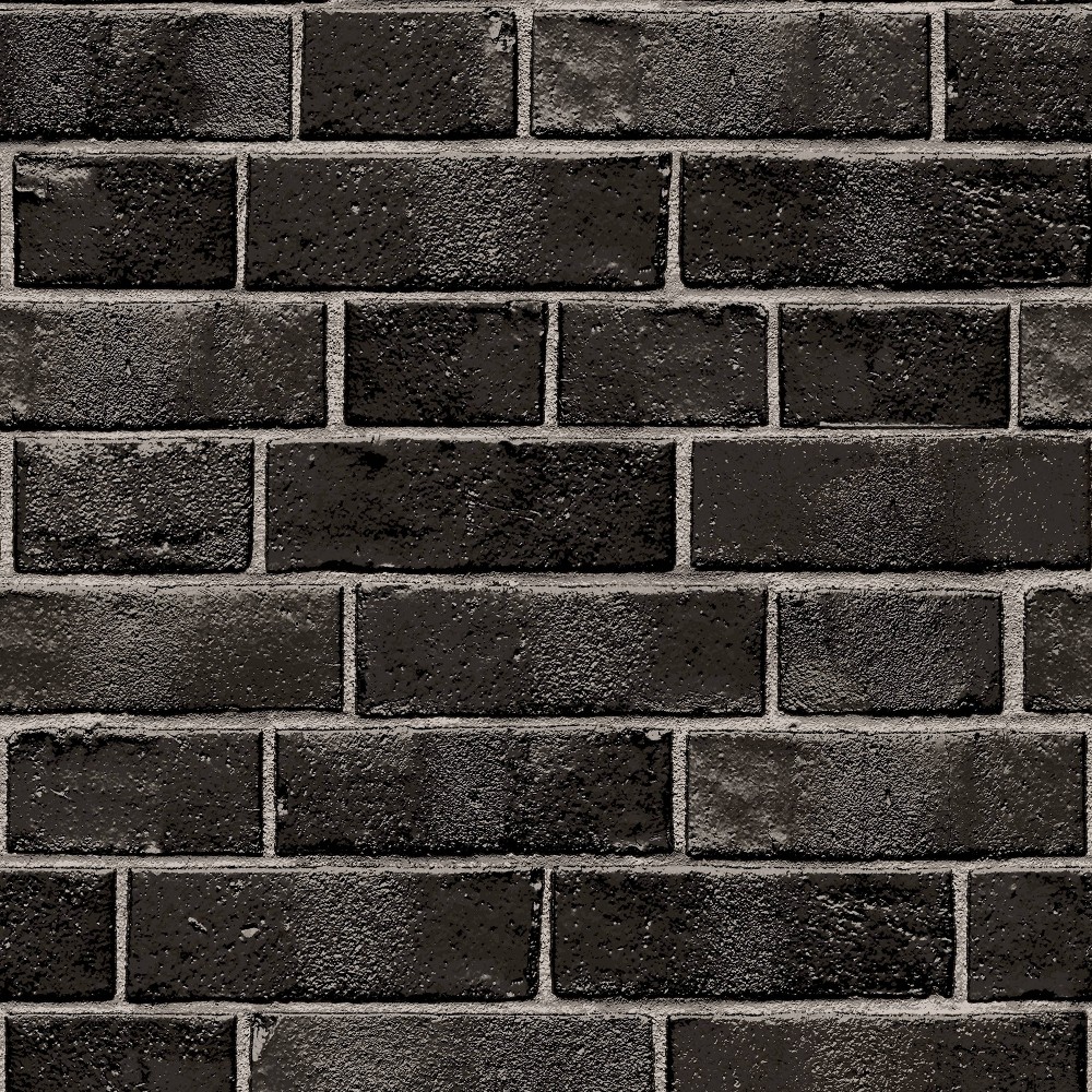 Photos - Wallpaper Tempaper & Co Brick Removable Peel and Stick , Ebony Brick, 28' B
