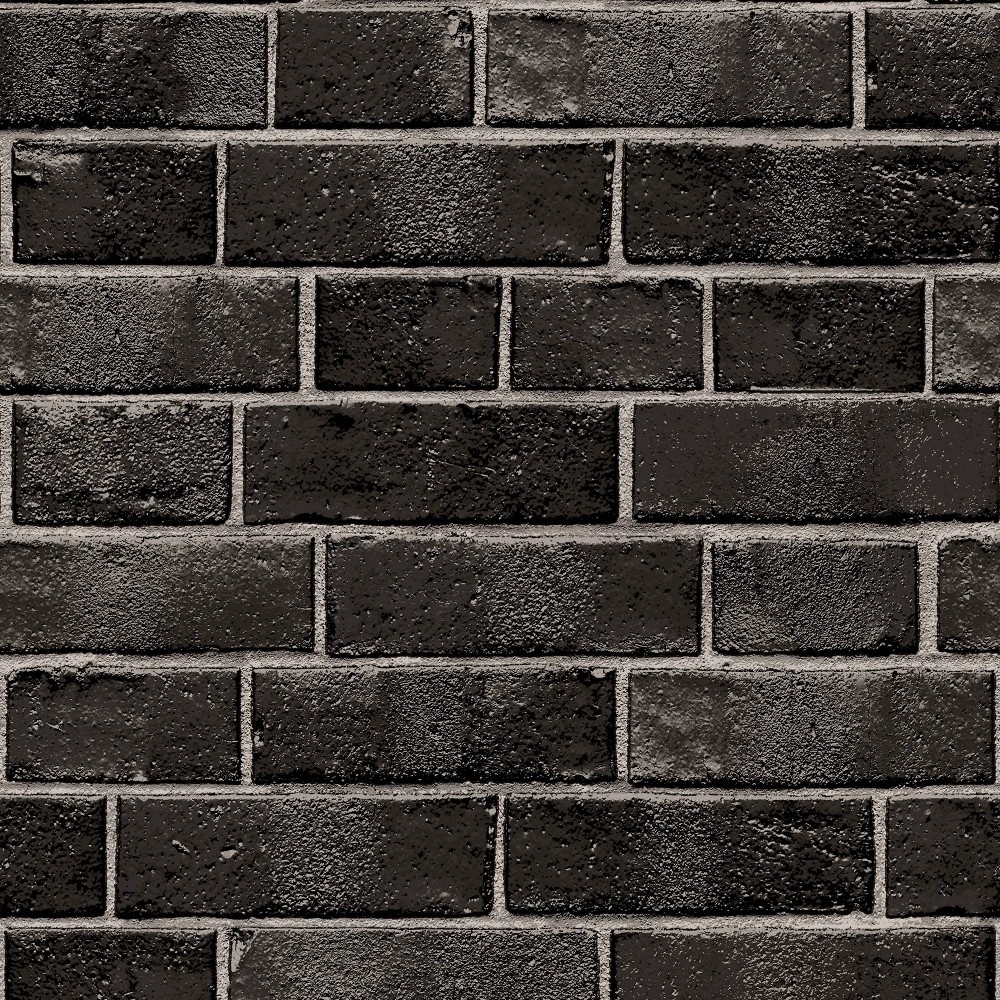 Photos - Wallpaper Tempaper & Co.® Brick Removable Peel and Stick , Ebony Brick, 28