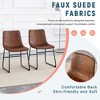 Set of 4 Suede Dining Chairs, Comfortable Bar Stools for Industrial and Vintage Style, 17.7*20.87*37in - 3 of 4