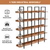 Vintage Industrial 5 Tiers Home Office Bookcase Bookshelf, Open Cabinet Display Shelf with Metal Frame Oak Board  for Living Room-Tanpinhause - 3 of 4