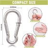 CTB Dealz | Oval Carabiner Stainless Steel - Strong Metal Multitool Carabiner Heavy Duty for Hammocks, Keys and Hanging - Silver | 6 Pcs - 3 of 4