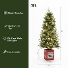 LuxenHome 5Ft Pre-Lit Potted Artificial Christmas Tree with Holly Berries Green - 3 of 4