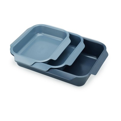 Joseph Joseph Nest Oven Set of 3 Stackable Nonstick roasting pans with Easy-Pull Handle