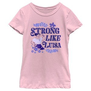 Girl's Encanto Strong Like Luisa Ornate Flower T-Shirt - 1 of 4