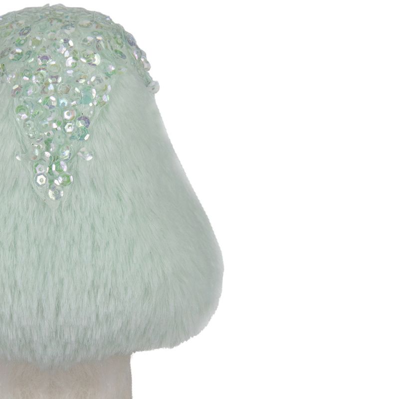 Northlight 7.5-Inch Light Green Tabletop Christmas Mushroom with Sequins, 3 of 4