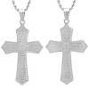 Steeltime 24" Stainless steel double sided prayer cross pendant with our father lord's prayer and serenity prayer. Color Options: Silver, Gold - 2 of 4