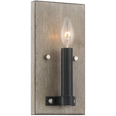 Minka Lavery Industrial Wall Light Sconce Aged Silverwood Coal Hardwired 5" Fixture for Bedroom Bathroom Vanity Reading Hallway
