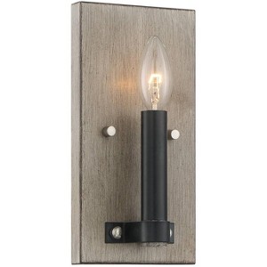 Minka Lavery Industrial Wall Light Sconce Aged Silverwood Coal Hardwired 5" Fixture for Bedroom Bathroom Vanity Reading Hallway - 1 of 3