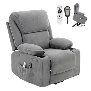 Electric Power Lift Recliner Chair Sofa with 8-Point Massage, Remote-Controlled Footrest & Heat, 3 Positions- for Elderly & Adults - 1 of 4