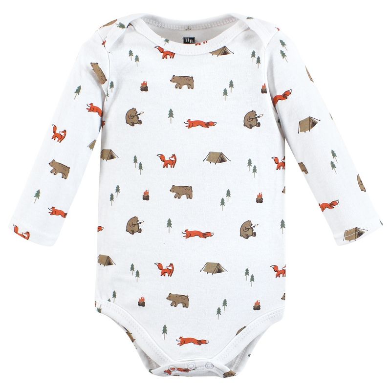 Hudson Baby Infant Boys Cotton Long-Sleeve Bodysuits, Camping Animals, 5 of 8