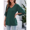 Chiffon Blouses for Women Ruffle 3/4 Sleeve Dressy V Neck Casual Flowy Tunic Tops - 3 of 4