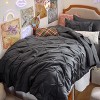 Bedsure | 5/7 Pcs Bed in a Bag Solid Diamond Pintuck Bedding Set for All Season - 2 of 4