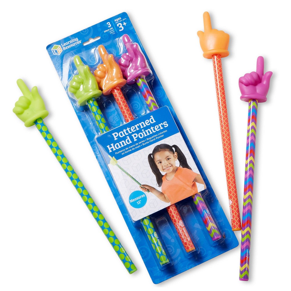 Photos - Educational Toy Learning Resources Patterned Hand Pointers 3pc Ages 3plus: Educational Reading & Writing Kit, 3rd Grade, No Choking Hazard 