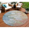 Copper Blue And Artichoke Green Abstract Washable Indoor Outdoor Area Rug - 2 of 4