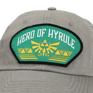Nintendo Legend of Zelda Link Character Embroidered Symbol Grey Adjustable Hat - 1 of 4
