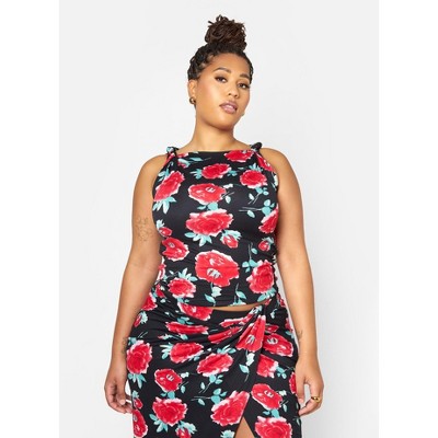 Rebdolls Women's Abigail Floral Knotted Strap Top
