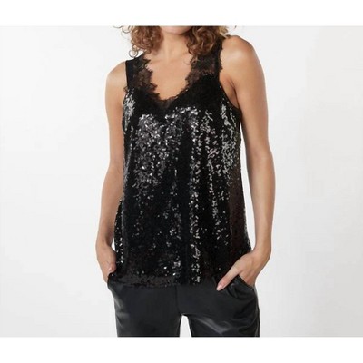 Women's SINGLET SEQUIN LACE TOP - ESQUALO