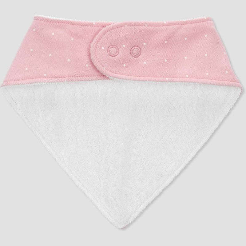 Carter&#39;s Just One by You&#174; Baby Girls&#39; 3pk Dotted Bib - Pink/Gray, 4 of 5