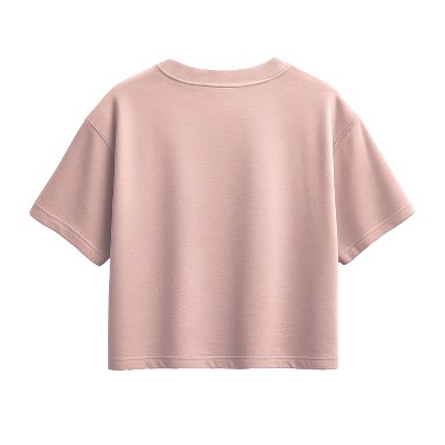 Disney Girls' Disney Disney Group Sketch Short Sleeve Boxy Graphic T-Shirt - Light Pink - Small — фото 2