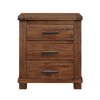 Sapphtopaz Rustic Farmhouse Nightstand with Aged Style Wooden Night Stand with 3 Drawers Entryway Table for Bedroom, Living Room - 4 of 4