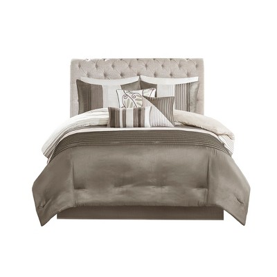 Gracie Mills Nixon 7-Piece Contemporary Striped Comforter Set