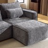 Karl Home |110 in. W Square Arm Chenille 3-Seat L-shaped Boneless Sofa in Gray with Ottoman - 3 of 4