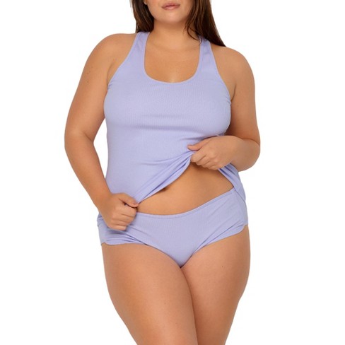 Smart & Sexy Comfort Cotton Rib Tank Top & Shorts Sleep Set Lilac Iris Xxx  Large : Target