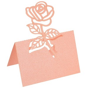 Unique Bargains Rose Cut Design Favor Decor Table Name Place Cards 25 Pcs - 1 of 4