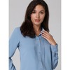 Hobemty Women's Button Down Pleated Long Sleeve Work Office Shirt - 4 of 4
