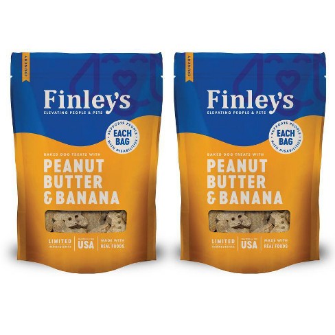 Finley's All Natural Peanut Butter & Banana Flavor Dog Treat Crunchy Biscuits - image 1 of 4