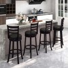 Costway Set of 4 Bar Stools Swivel Bar Height Chairs with PU Upholstered Seats Kitchen - 2 of 4