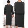 Lars Amadeus Men's Loose Fit Long Sleeves Split Neck Comfy Nightshirts - 4 of 4
