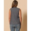 Allegra K Women's Cotton Linen Casual V Neck Button Down Sleeveless Vest - 3 of 4