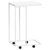 vidaXL Side Table with Wheels White 15.7 in.x11.8 in.x25 in. Engineered Wood - 2 of 4