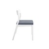 Plank+Beam Set of 2 Modern Dining Chairs, Cushioned Seat Kitchen Chair, Upholstered Solid Wood Chair for Office and Living Room, White/Slate - 3 of 4