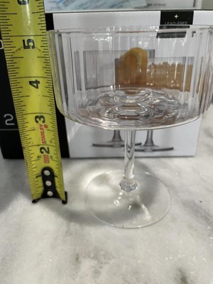 Joyjolt Elle Fluted Cylinder Martini Coupe Glass - 10 Oz Ribbed