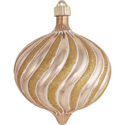 Christmas by Krebs 2ct Gold Swirled Shatterproof 2-Finish Christmas Onion Ornaments 6" (150mm)