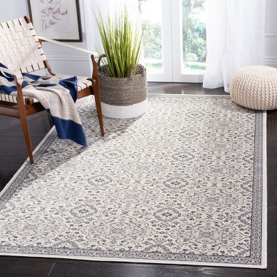Elegant Gray 4' x 6' Synthetic Rectangular Easy-Care Area Rug