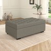 Twin Size Folding Sofa Bed, Convertible Sleeper Sofa Ottoman with Memory Mattress and Tufted Design for Living Room -ModernLuxe - 2 of 4